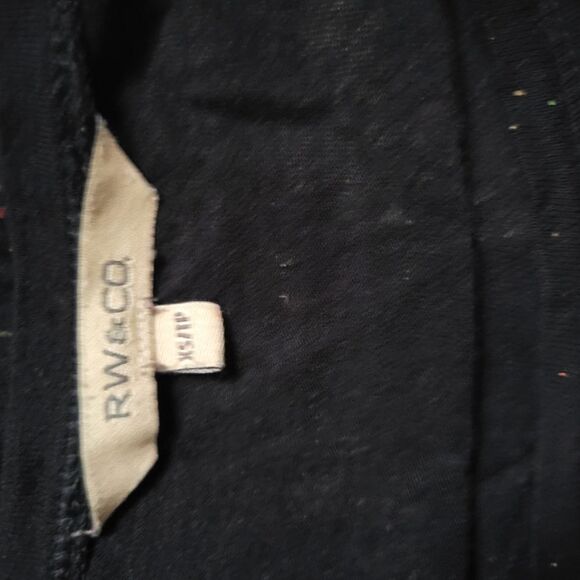 RW&CO. xs Black Longsleeve Pullover with Multicolor Splatter - Picture 3 of 3